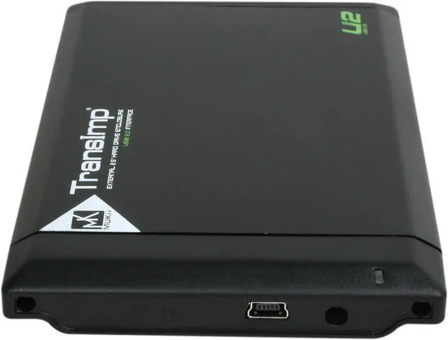 Alt view image 3 of 5 - Mukii TIP-230U2-BK Aluminum 2.5" Black with Green Highlight SATA USB 2.0 USB Powered External Enclosure