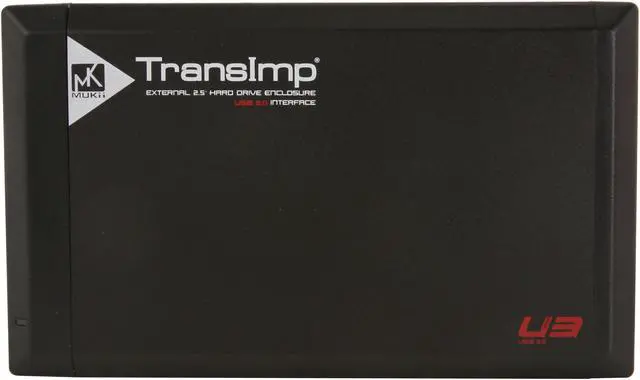 Alt view image 3 of 12 - Mukii TransImp TIP-230U3-CB Aluminum 2.5" Black & Red SATA USB 3.0 External Hard Drive Enclosure w/ Card Bus