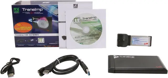 Alt view image 12 of 12 - Mukii TransImp TIP-230U3-CB Aluminum 2.5" Black & Red SATA USB 3.0 External Hard Drive Enclosure w/ Card Bus