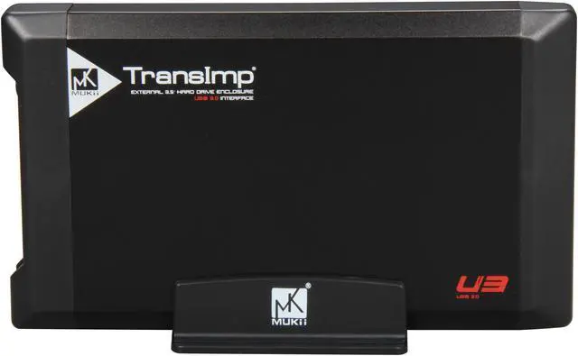 Alt view image 3 of 9 - Mukii TransImp TIP-330U3-PU Aluminum 3.5" Black & Red SATA USB 3.0 External Hard Drive Enclosure w/ PCI-E Card
