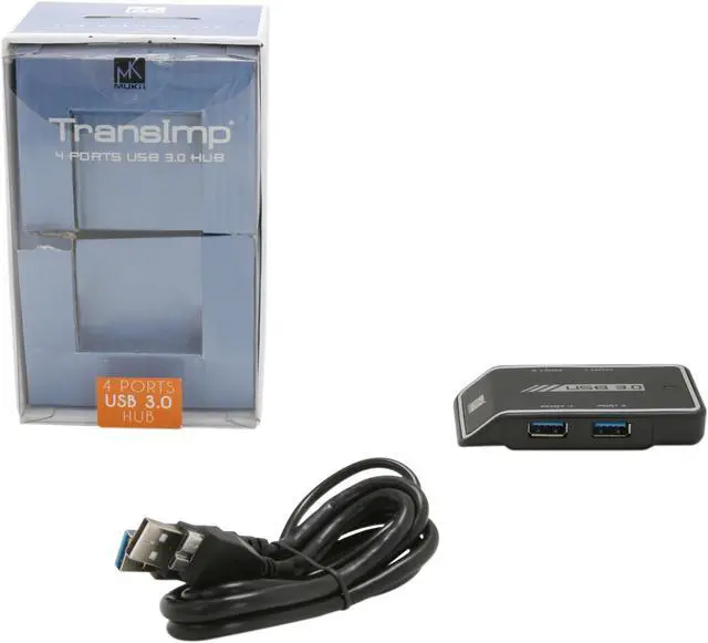 Alt view image 6 of 6 - MUKii TransImp TIP-MH300-BK 4 Ports USB 3.0 Hub