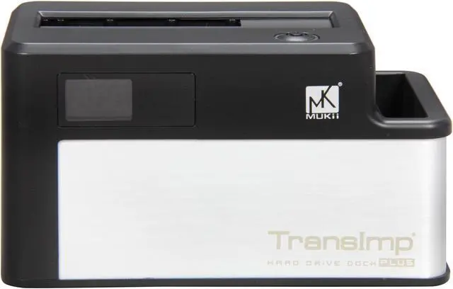 Alt view image 2 of 5 - Mukii TransImp TIP-D185U3-BK Aluminum / Plastic 2.5" & 3.5" Black / Silver SATA I/II USB 3.0 Super-Speed Docking with Transmission Speed LCD