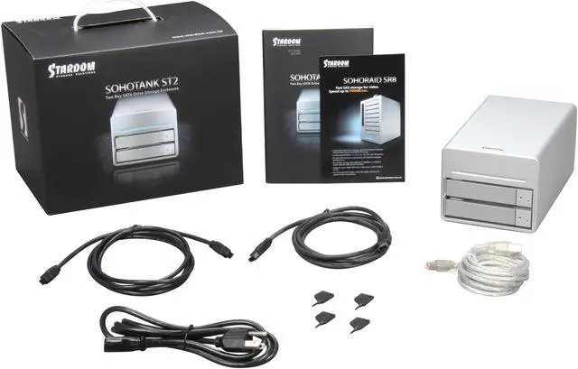 Alt view image 5 of 5 - STARDOM SohoTANK ST2-WABC Aluminum 3.5" Silver SATA I/II USB 2.0, FireWire 800 / 400 External Enclosure