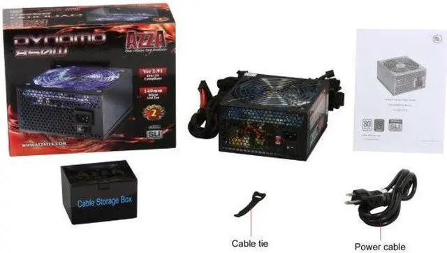 Alt view image 8 of 8 - AZZA Dynamo 850 850 W ATX & EPS 12V 2.91 SLI Ready CrossFire Ready Power Supply