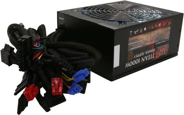 Alt view image 4 of 7 - AZZA Titan 1000W PSAZ-1000A14 ATX & EPS 12V v2.92 SLI Ready CrossFire Ready 80 PLUS BRONZE Certified  Active PFC Power Supply