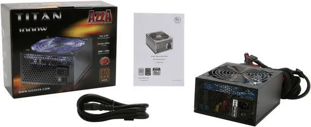 Alt view image 7 of 7 - AZZA Titan 1000W PSAZ-1000A14 ATX & EPS 12V v2.92 SLI Ready CrossFire Ready 80 PLUS BRONZE Certified  Active PFC Power Supply