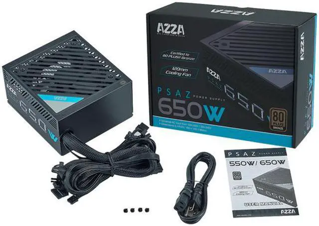 Alt view image 4 of 8 - AZZA 650W / ATX 80 PLUS / Bronze certified / Non-Modular Power Supply