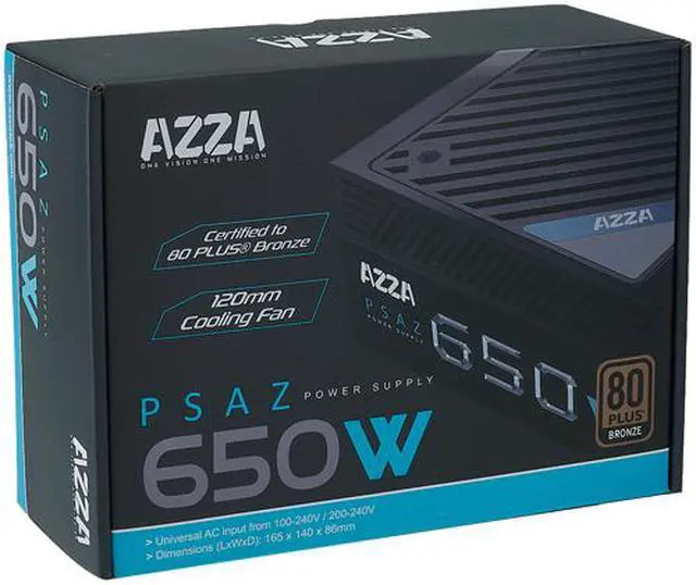 Alt view image 5 of 8 - AZZA 650W / ATX 80 PLUS / Bronze certified / Non-Modular Power Supply