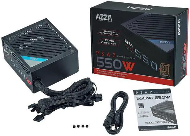 Alt view image 4 of 8 - AZZA 550W / ATX 80 PLUS / Bronze certified / Non-Modular Power Supply