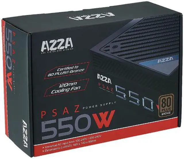Alt view image 5 of 8 - AZZA 550W / ATX 80 PLUS / Bronze certified / Non-Modular Power Supply