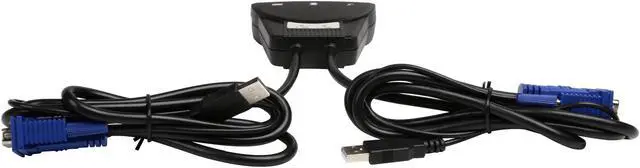 Alt view image 4 of 6 - Coboc KVM-2VGAU-PT 2-Ports Integrated cable USB/VGA KVM Switch - 1920 x 1440
