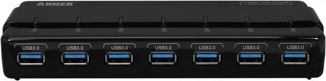 Alt view image 3 of 7 - Anker 68UNHUB-B7U USB 3.0 7-Port Hub with 36W Power Adapter [12V 3A High-Capacity Power Supply and VIA VL812 Chipset]