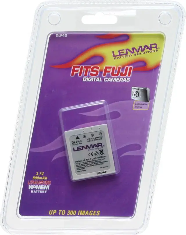 Main image of DLF40 800mAh 3.7V NoMEM Li-Ion Li-Ion battery Replaces Fuji NP-40 and Pentax D-Li8