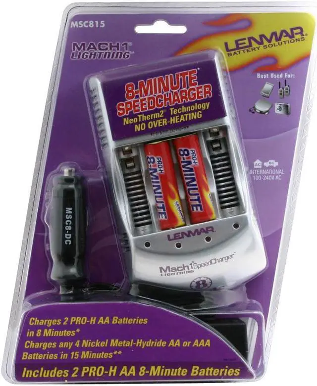 Main image of LENMAR MSC815 2-pack 2500mAh AA Ni-MH Charger