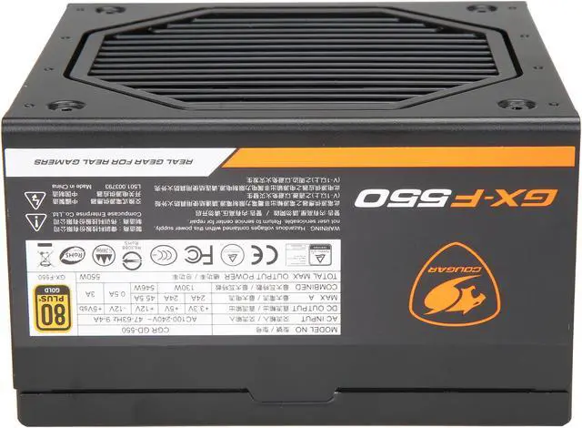 Alt view image 3 of 7 - COUGAR GX-F Series GXF550 550 W ATX12V / EPS12V 80 PLUS GOLD Certified Full Modular Power Supply