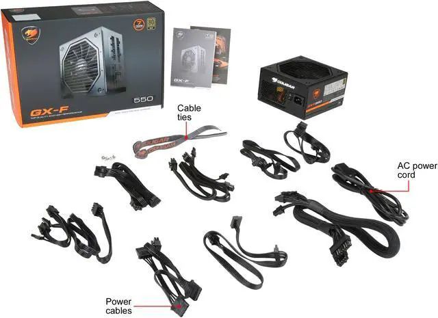 Alt view image 7 of 7 - COUGAR GX-F Series GXF550 550 W ATX12V / EPS12V 80 PLUS GOLD Certified Full Modular Power Supply