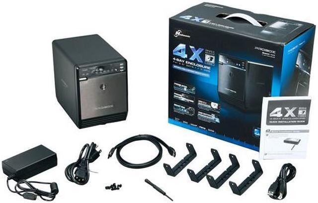 Alt view image 7 of 6 - Mediasonic HF2-SU2S2 3.5" Black SATA I/II USB 2.0 & eSATA Pro Box 4 Bay Enclosure