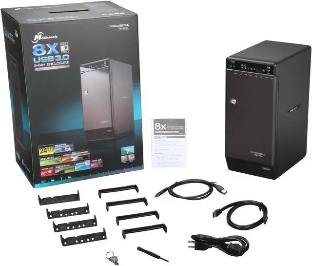 Alt view image 5 of 5 - Mediasonic ProBox 8 Bay 3.5" SATA External Hard Drive Enclosure - USB 3.0 & eSATA  (H82-SU3S2)