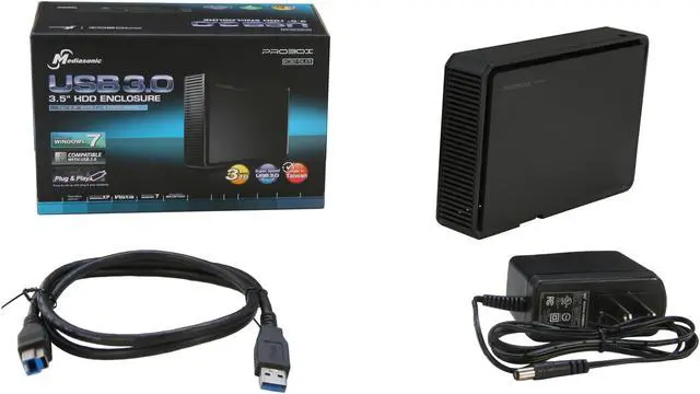 Alt view image 5 of 5 - Mediasonic ProBox K32-SU3 3.5" Black SATA I/II/III USB 3.0 SuperSpeed SATA HDD External Enclosure