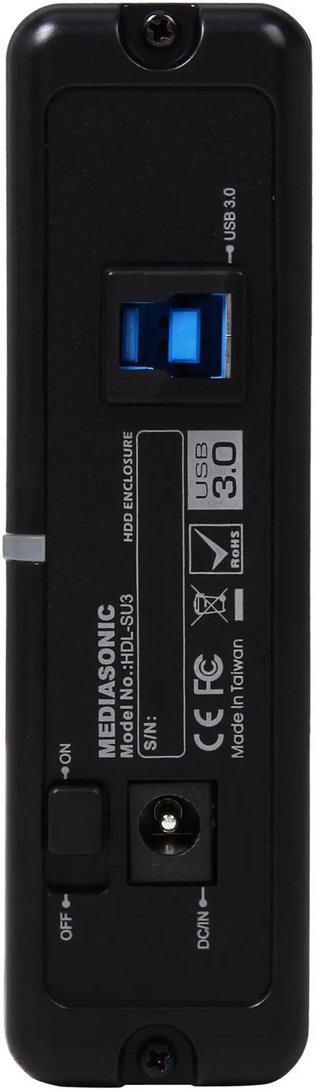 Alt view image 3 of 6 - Mediasonic  HDL-SU3 Single bay enclosure with Aluminum casing, USB 3.0 up to 5gb, support SATA I, II, III up to 6.0gb, and support UASP, 12TB HDD