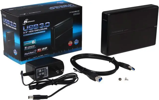 Alt view image 6 of 6 - Mediasonic  HDL-SU3 Single bay enclosure with Aluminum casing, USB 3.0 up to 5gb, support SATA I, II, III up to 6.0gb, and support UASP, 12TB HDD