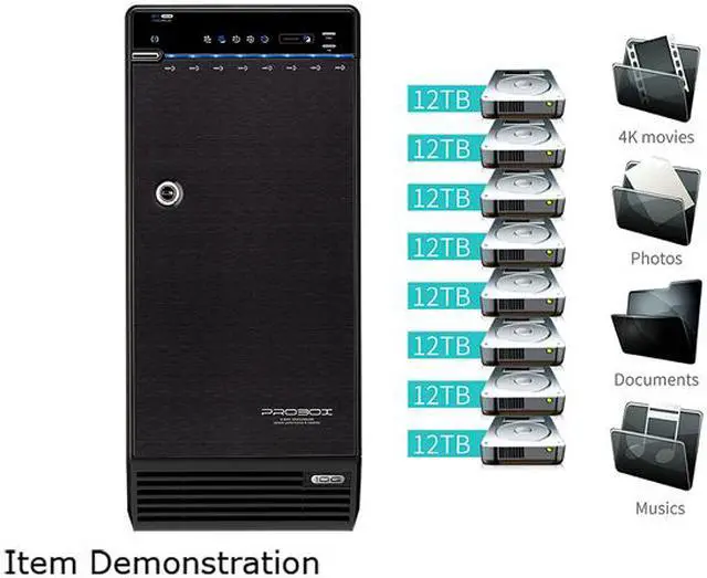 Alt view image 2 of 7 - Mediasonic USB 3.1 Type C 8 Bay 3.5” SATA Hard Drive Enclosure – USB 3.1 Gen 2 10Gbps support UASP / S.M.A.R.T (H82-SU31C)