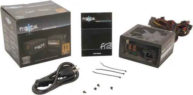 Alt view image 8 of 8 - Fractal Design Integra R2 500W ATX12V 80 PLUS BRONZE Certified Power Supply