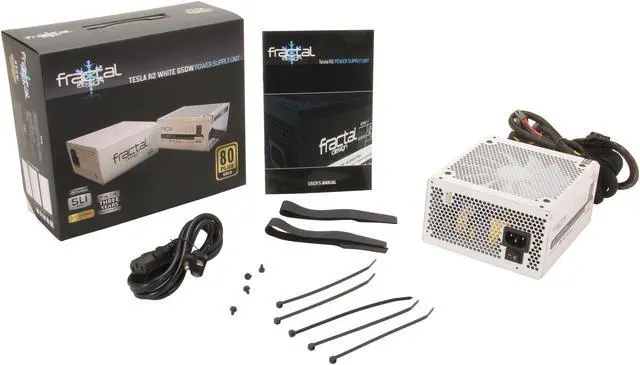 Alt view image 7 of 7 - Fractal Design Tesla R2 650W White ATX12V SLI Ready CrossFire Certified 80 PLUS GOLD Certified Power Supply