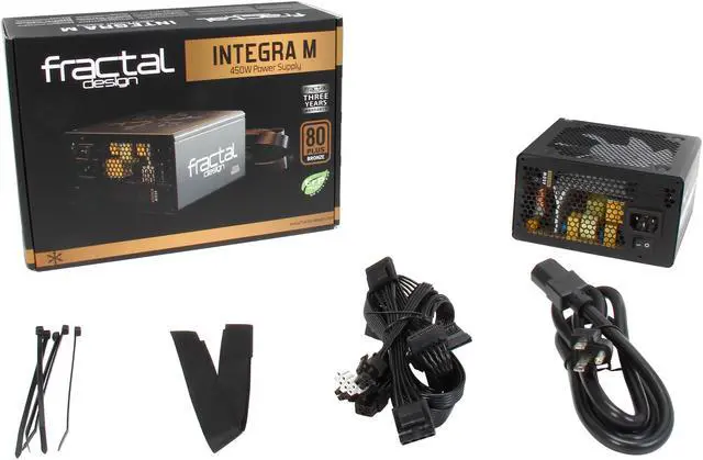 Alt view image 7 of 7 - Fractal Design Integra M 450W Modular 80 PLUS BRONZE Certified ATX Compact Power Supply