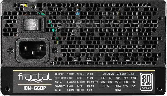 Alt view image 7 of 16 - Fractal Design Ion+ 660P 80 PLUS Platinum Certified 660W Full Modular Compact ATX Power Supply with UltraFlex Cables
