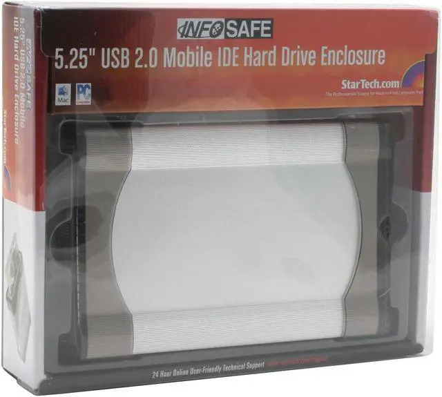 Alt view image 5 of 5 - StarTech IDECASE52U2 Aluminum 5.25in Silver USB to IDE External Optical Drive Enclosure