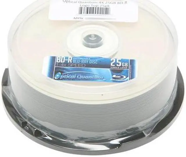 Main image of Optical Quantum 25GB 4X BD-R 25 Packs Logo Top Blu-ray Disc Model OQBDR04LT-25