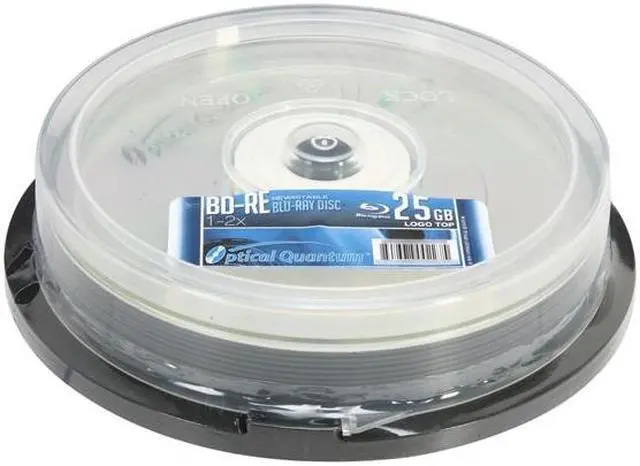 Main image of Optical Quantum 25GB 2X BD-RE 10 Packs Spindle Logo Top Disc Model OQBDRE02LT-10