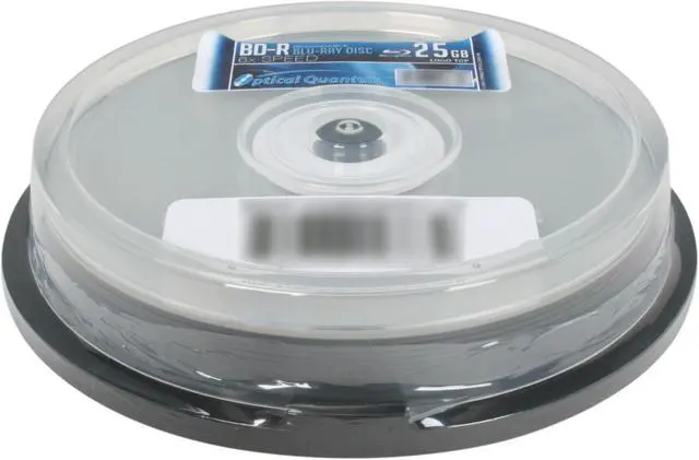 Main image of Optical Quantum 25 GB 6X BD-R Blu-ray Recordable Media 10 Packs Logo Top Disc