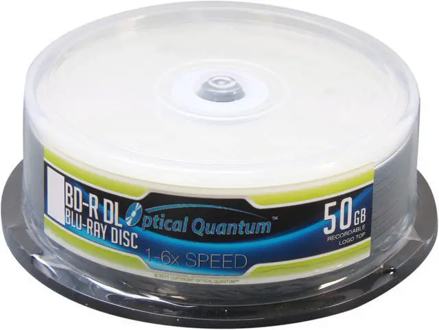 Main image of Optical Quantum 50GB 6X BD-R DL 25 Packs Spindle Logo Top Disc Model OQBDRDL06LT-25