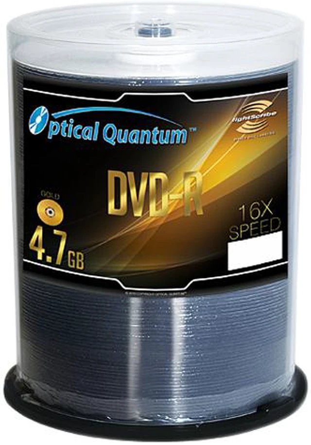 Optical Quantum 4.7GB 16X DVD-R LightScribe 100 Packs Disc Model ...