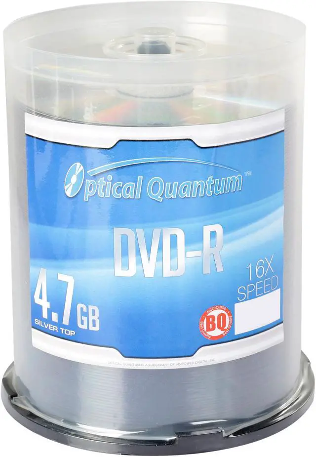 Main image of Optical Quantum 4.7GB 16X DVD-R 100 Packs Spindle Silver Top Disc Model OQBQDMR16ST