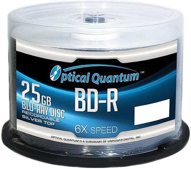 Optical Quantum 25GB 6X BD-R 50 Packs Spindle Blu-ray Disc Model  OQBDR06ST-50