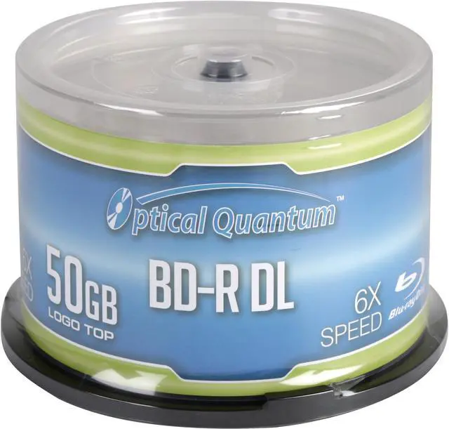 Main image of Optical Quantum 50 GB 6X BD-R DL 50 Packs Blu-ray Double Layer Logo Top Disc Model OQBDRDL06LT-50