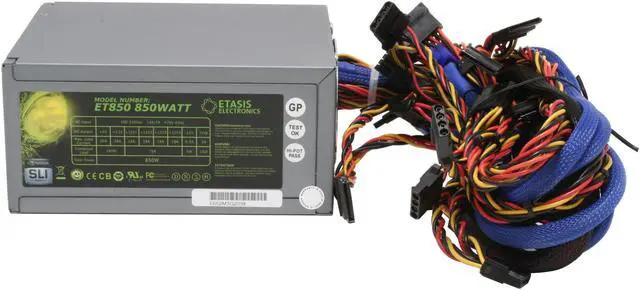 Alt view image 3 of 9 - ETASIS ET850 True 850W, Max 950W ATX12V / EPS12V SLI Certified CrossFire Ready Active PFC Power Supply