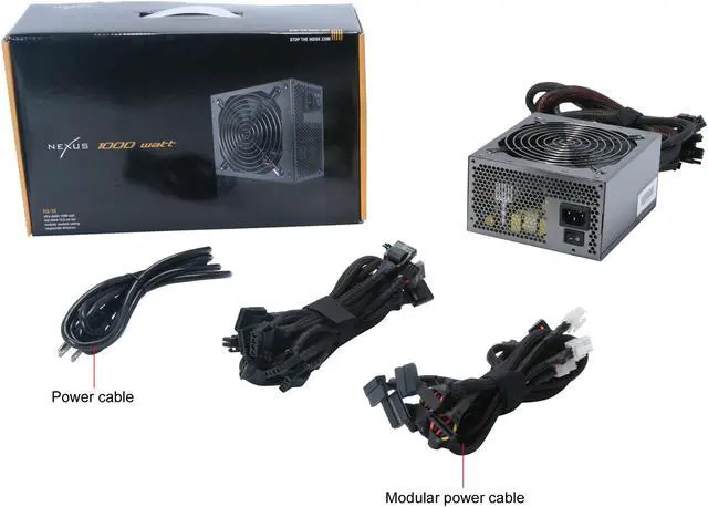 Alt view image 11 of 11 - Nexus RX-1K 1000 W ATX 2.2 80 PLUS Certified Modular Active PFC Tranquillity Power Supply