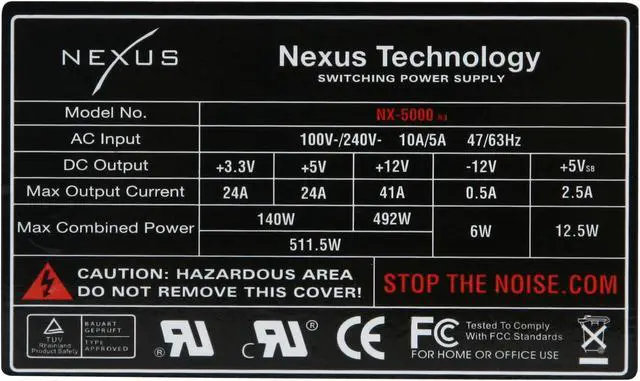 Alt view image 3 of 5 - Nexus NX-5000 R3 530 W ATX12V v2.2 80 PLUS BRONZE Certified Modular Active PFC Power Supply