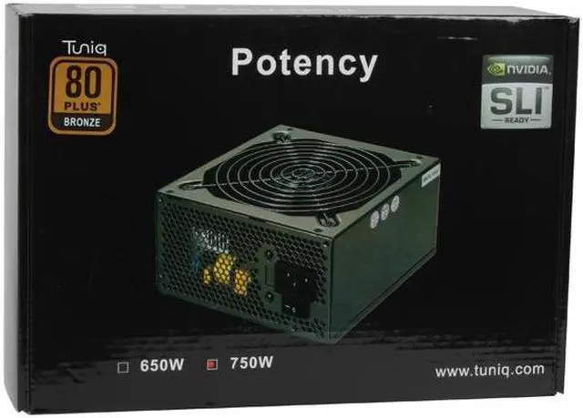 Alt view image 10 of 10 - Tuniq Potency PSU-POT750-BK 750 W ATX12V / EPS12V SLI Ready CrossFire Ready 80 PLUS BRONZE Certified Active PFC Power Supply