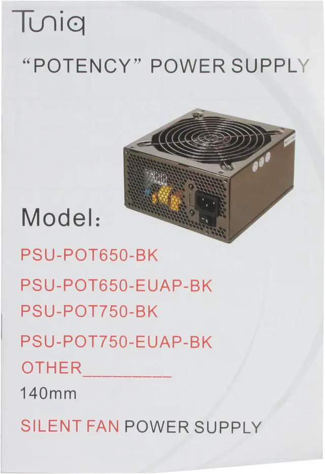Alt view image 9 of 10 - Tuniq Potency PSU-POT750-BK 750 W ATX12V / EPS12V SLI Ready CrossFire Ready 80 PLUS BRONZE Certified Active PFC Power Supply