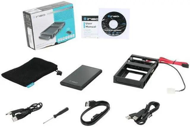 Alt view image 7 of 7 - NEO I-NA205Ue2 Aluminum Alloy / Plastic 2.5" Black USB2.0 & eSATA External Hard Drive Enclosure