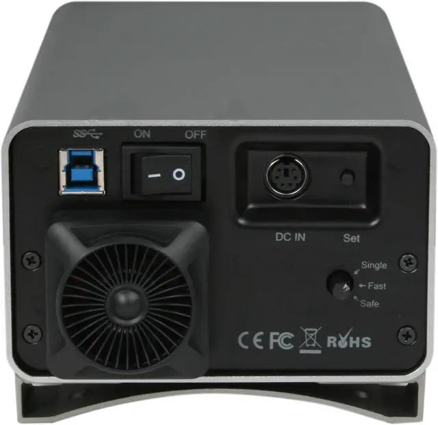 Alt view image 4 of 5 - NEO I-NA309D Pro (Silver/Grey) 3.5" SATA USB 3.0/USB 2.0 Dual Bay RAID 0,1 External Hard Drive