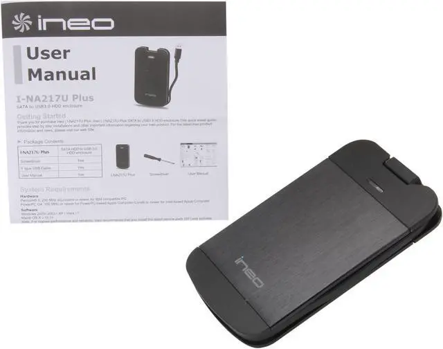 Alt view image 7 of 8 - INEO I-NA217U Plus USB 3.0 to SATA 2.5 inch External Hard Drive Enclosure w/Built-in USB 3.0 Cable