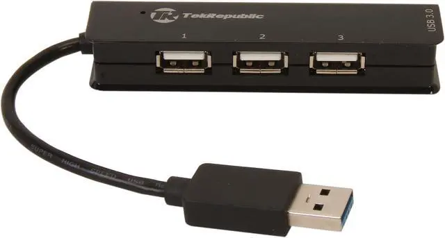 Alt view image 2 of 5 - Tek Republic TUH-200 USB 3.0 + USB 2.0 4-Port Hub