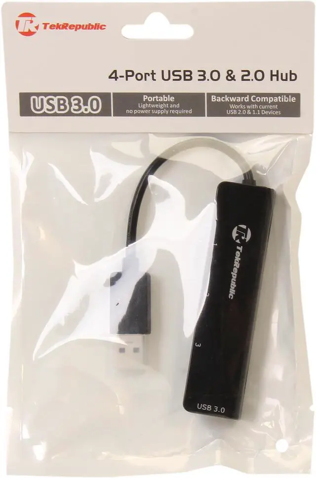 Alt view image 5 of 5 - Tek Republic TUH-200 USB 3.0 + USB 2.0 4-Port Hub