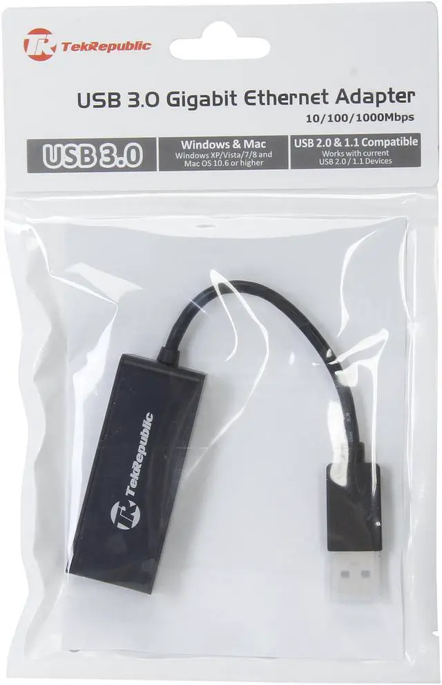 Alt view image 4 of 4 - Tek Republic TUN-300 USB 3.0 to Gigabit Ethernet Network Adapter